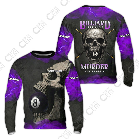 Customized Billiards Sweatshirt, Personalized Death Break 8 Ball Jersey Gift For Billiard Players