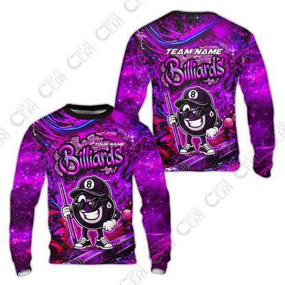 Customized Billiards Sweatshirt, Personalized Street Graffiti 8 Ball Jersey Gift For Billiard Players