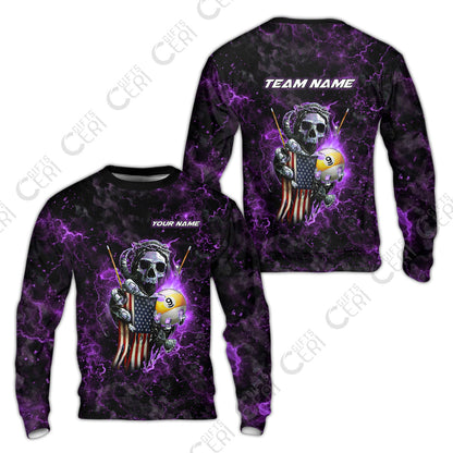 Customized Billiards Sweatshirt, Personalized Ghost Break 9 Ball Jersey Gift For Billiard Players