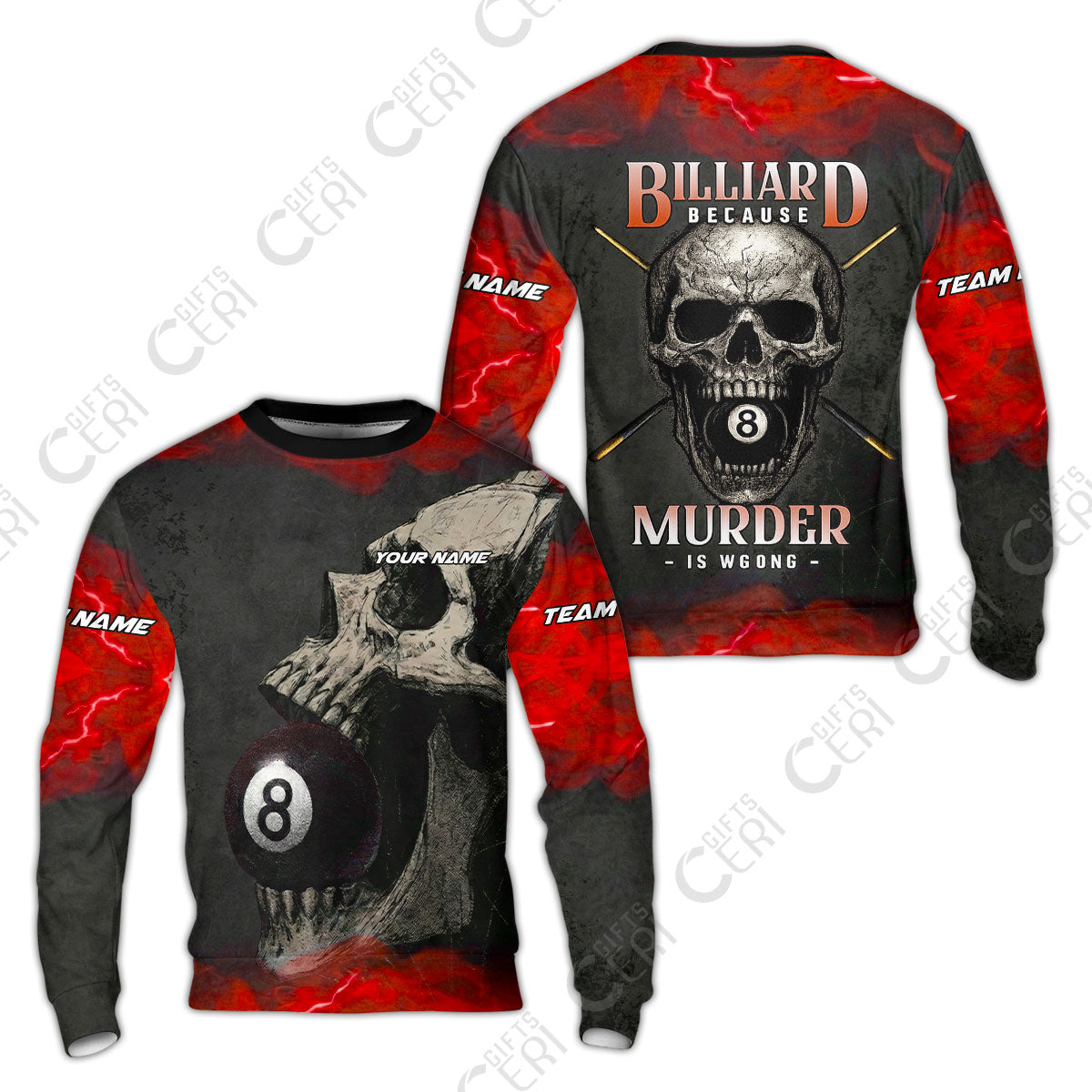 Customized Billiards Sweatshirt, Personalized Death Break 8 Ball Jersey Gift For Billiard Players