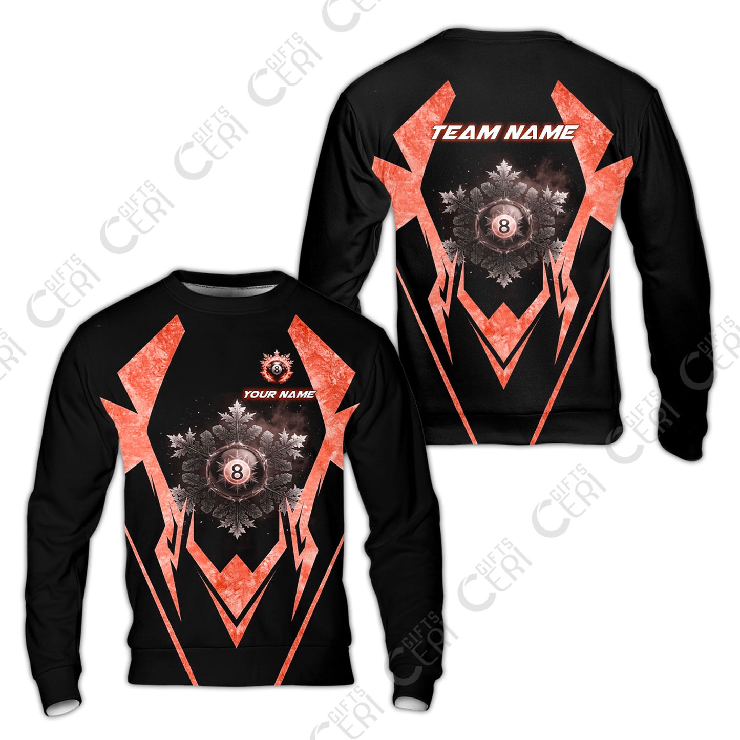 Customized Billiards Sweatshirt, Personalized Ice Break 8 Ball Jersey Gift For Billiard Players