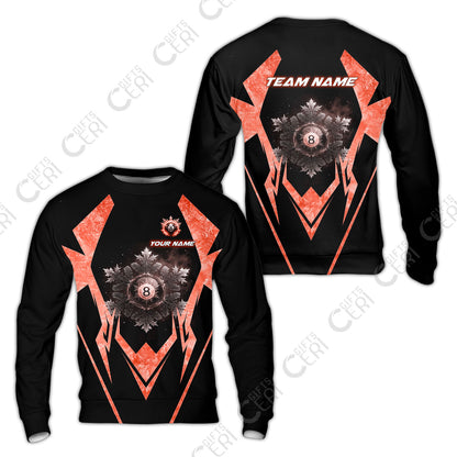 Customized Billiards Sweatshirt, Personalized Ice Break 8 Ball Jersey Gift For Billiard Players