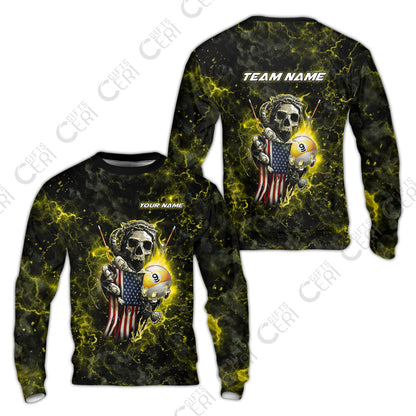 Customized Billiards Sweatshirt, Personalized Ghost Break 9 Ball Jersey Gift For Billiard Players