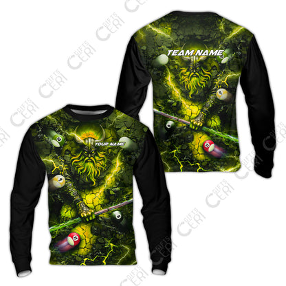 Customized Billiards Sweatshirt, Personalized Thunder Viking Billiards Jersey Gift For Billiard Players