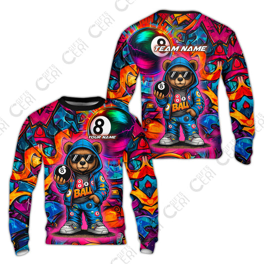 Customized 8 Ball Pool Sweatshirt, Billiard 8-Ball Street Legend, Billiards Jerseys