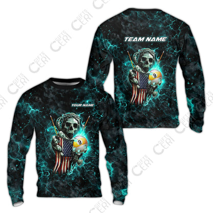 Customized Billiards Sweatshirt, Personalized Ghost Break 9 Ball Jersey Gift For Billiard Players
