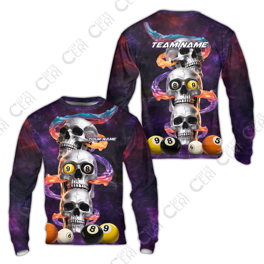 Customized 8 Ball Pool Sweatshirt, Billiards 8-Ball Galaxy Reaper, Billiards Jerseys