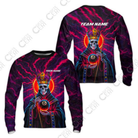 Customized 8 Ball Pool Sweatshirt, Billiard 8-Ball Necromancer, Billiards Jerseys