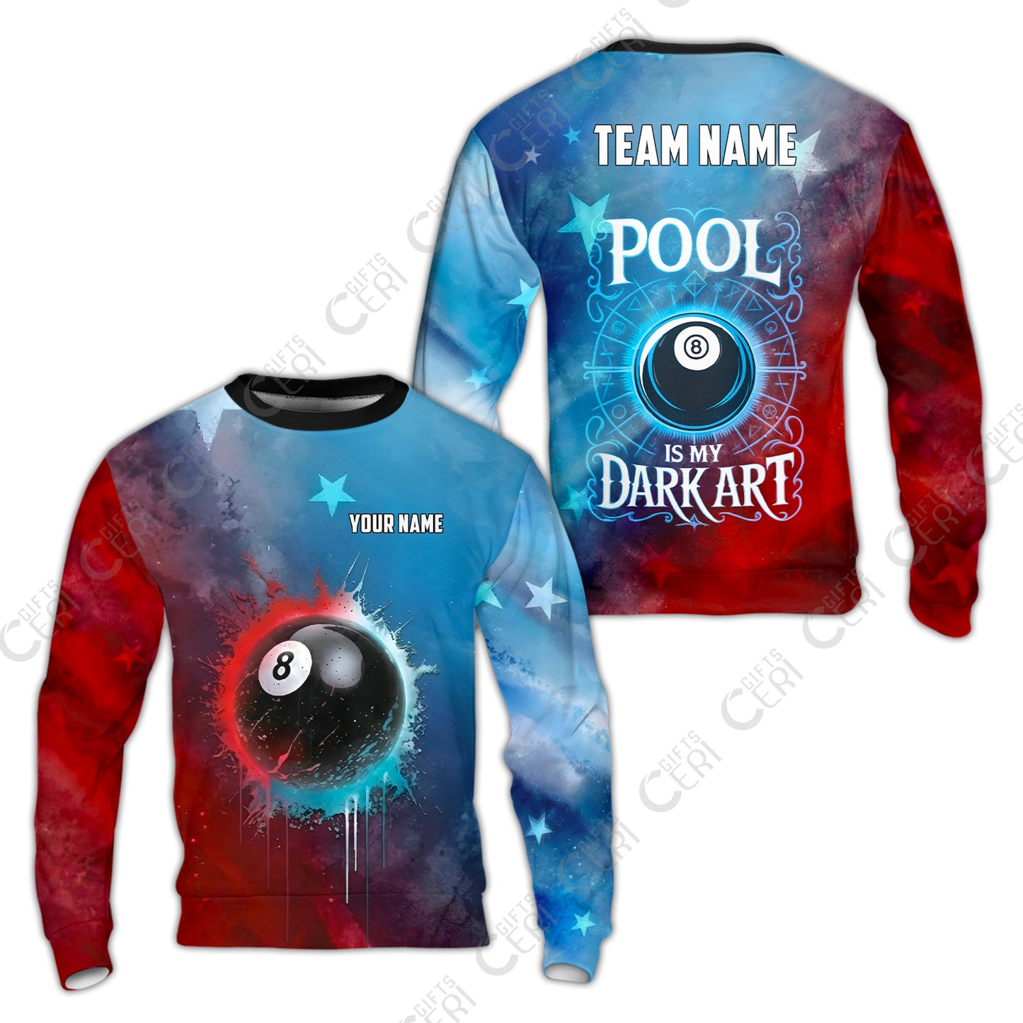Customized 8 Ball Pool Sweatshirt, Billiards 8-Ball Pool Is My Dark Art, Billiards Jerseys