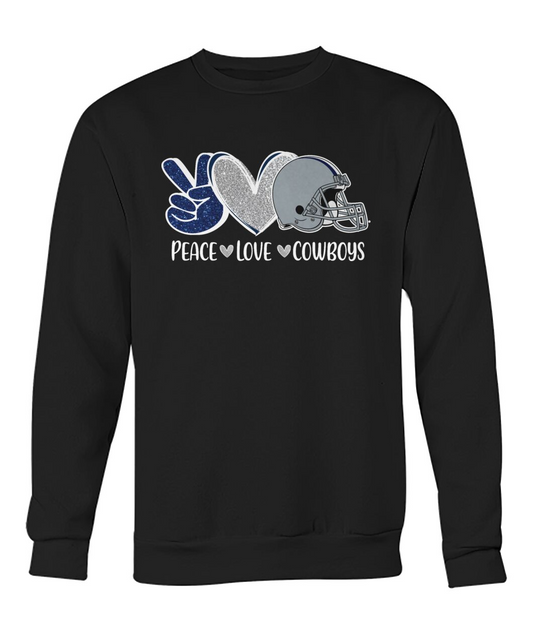 Cowboys American Football Peace Navy Blue Sweatshirts, Perfect Outfit For Men Women Family Love Cowboys Football Sport Lovers