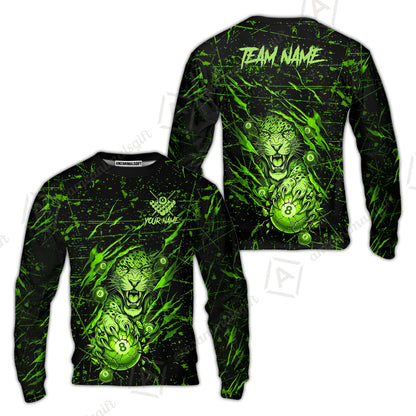 Customized Billiards Sweatshirt, Panther Hold 8-Ball Billiards Jersey Gift For Billiard Players