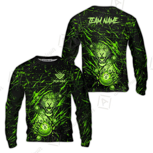 Customized Billiards Sweatshirt, Panther Hold 8-Ball Billiards Jersey Gift For Billiard Players