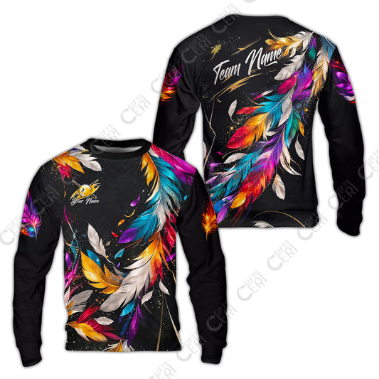 Customized 9 Ball Pool Sweatshirt, Feather Splash Billiard 9-ball, Personalized Billiards Jersey
