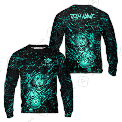 Customized Billiards Sweatshirt, Panther Hold 8-Ball Billiards Jersey Gift For Billiard Players
