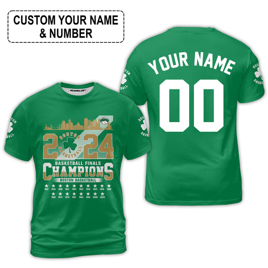 Boston American Basketball 2024 Playoff Final Champions T-Shirt, Customized Basketball Shirt For Boston Basketball Fans - AOP