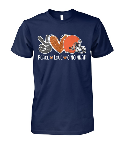 Cincinnati American Football Peace Black Orange Long Sleeve Shirt, Perfect Outfit For Men Women Family Love Cincinnati City Football Sport