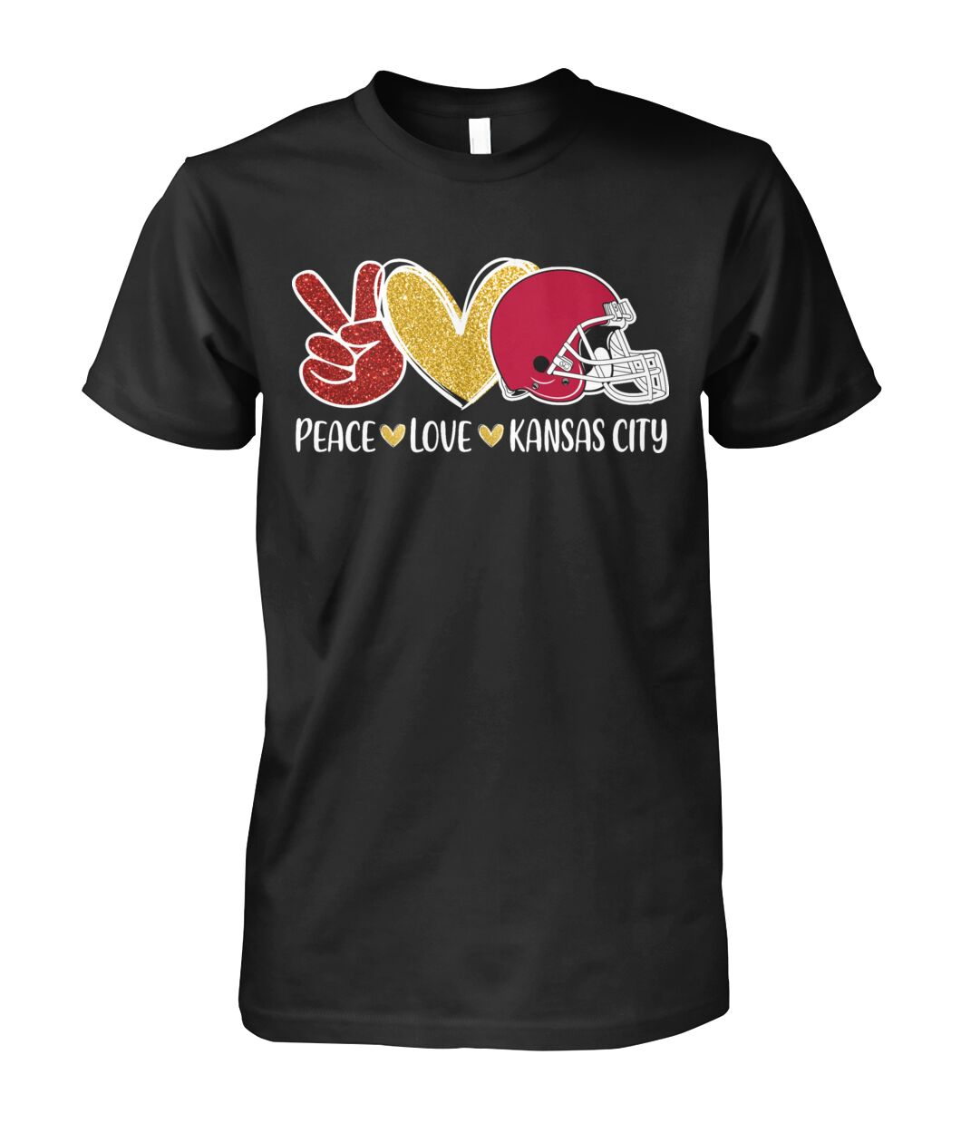 Kansas City American Football Peace Red Gold Long Sleeve Shirt, Perfect Outfit For Men Women Family Love Kansas City Football Sport