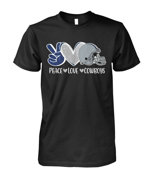 Cowboys American Football Peace Navy Blue T-Shirt, Perfect Outfit For Men Women Family Love Cowboys Football Sport Lovers