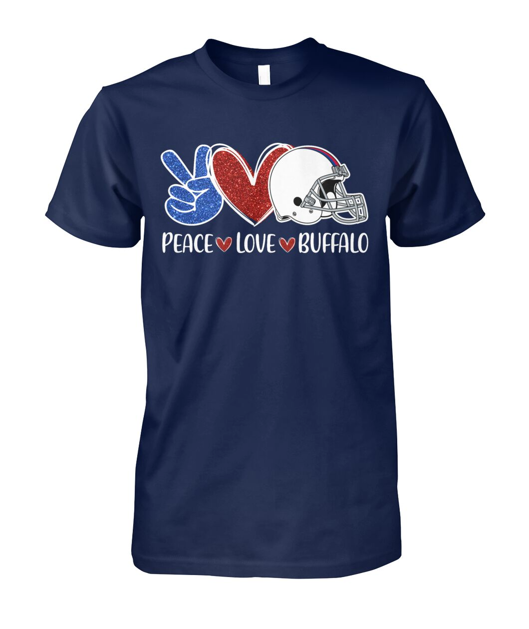 Buffalo American Football Peace Love Blue Red Sweatshirts For Men Women Family Love Buffalo Sport, Perfect Outfit For Football Lovers