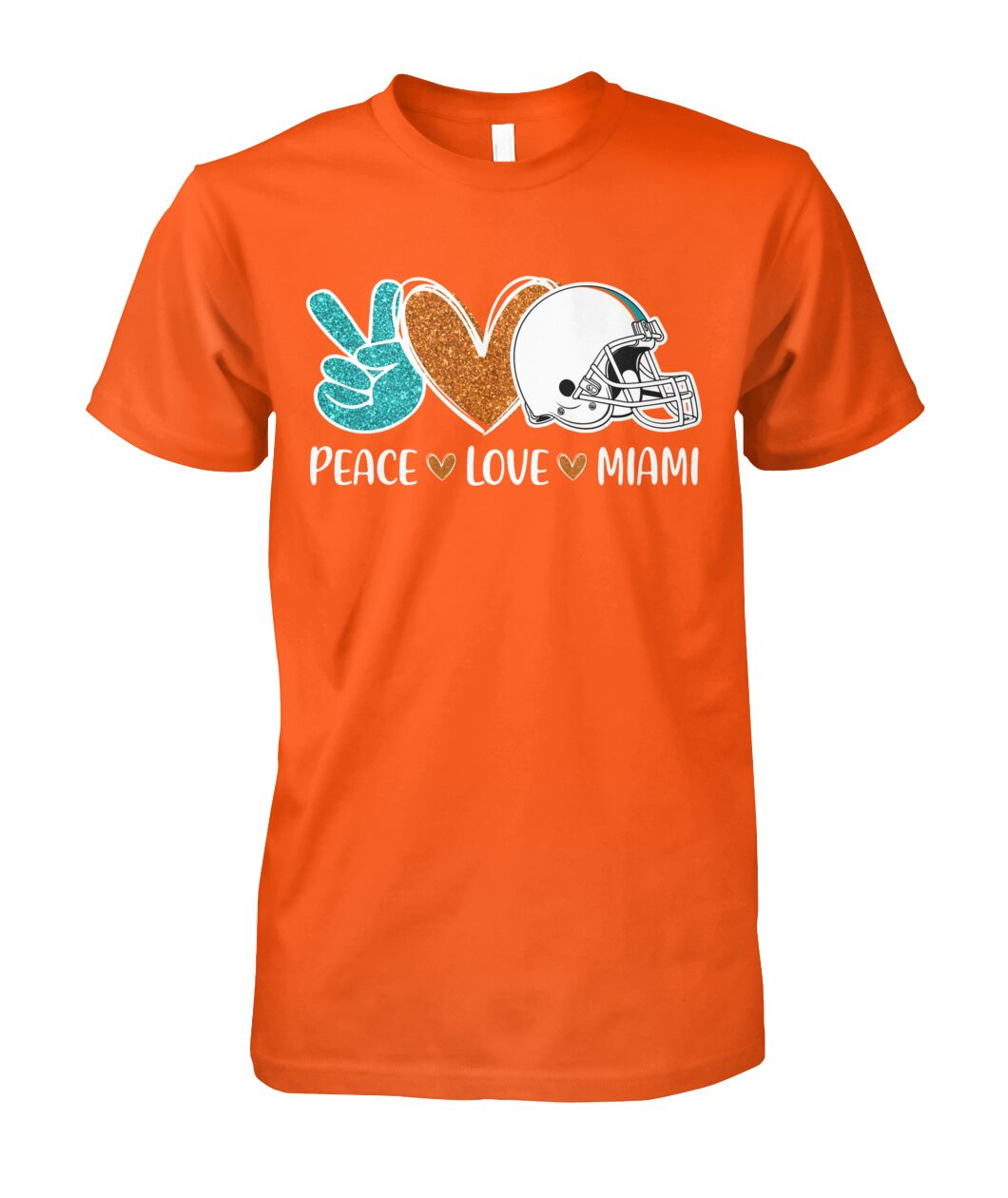Miami American Football Peace Orange Aqua Blue Hoodies, Perfect Outfit For Men Women Family Love Miami Football Sport Lovers