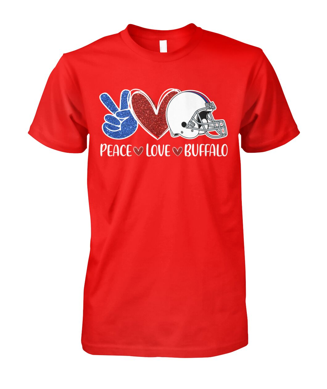 Buffalo American Football Peace Love Blue Red Long Sleeve Shirt For Men Women Family Love Buffalo Sport, Perfect Outfit For Football Lovers