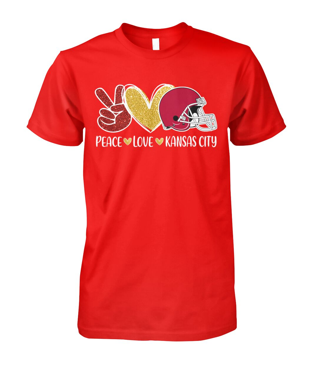 Kansas City American Football Peace Red Gold Long Sleeve Shirt, Perfect Outfit For Men Women Family Love Kansas City Football Sport