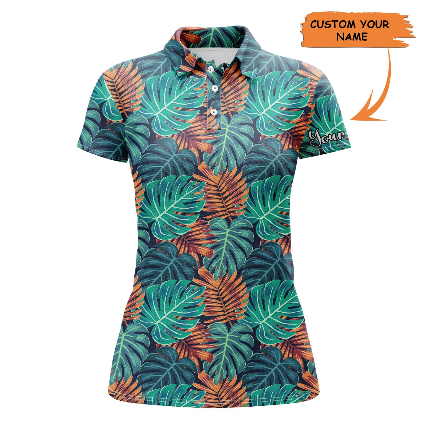 Women Golf Polo Shirt Monstera And Palm Leaves Nature Tropical Pattern Custom Team Golf Polo Shirts