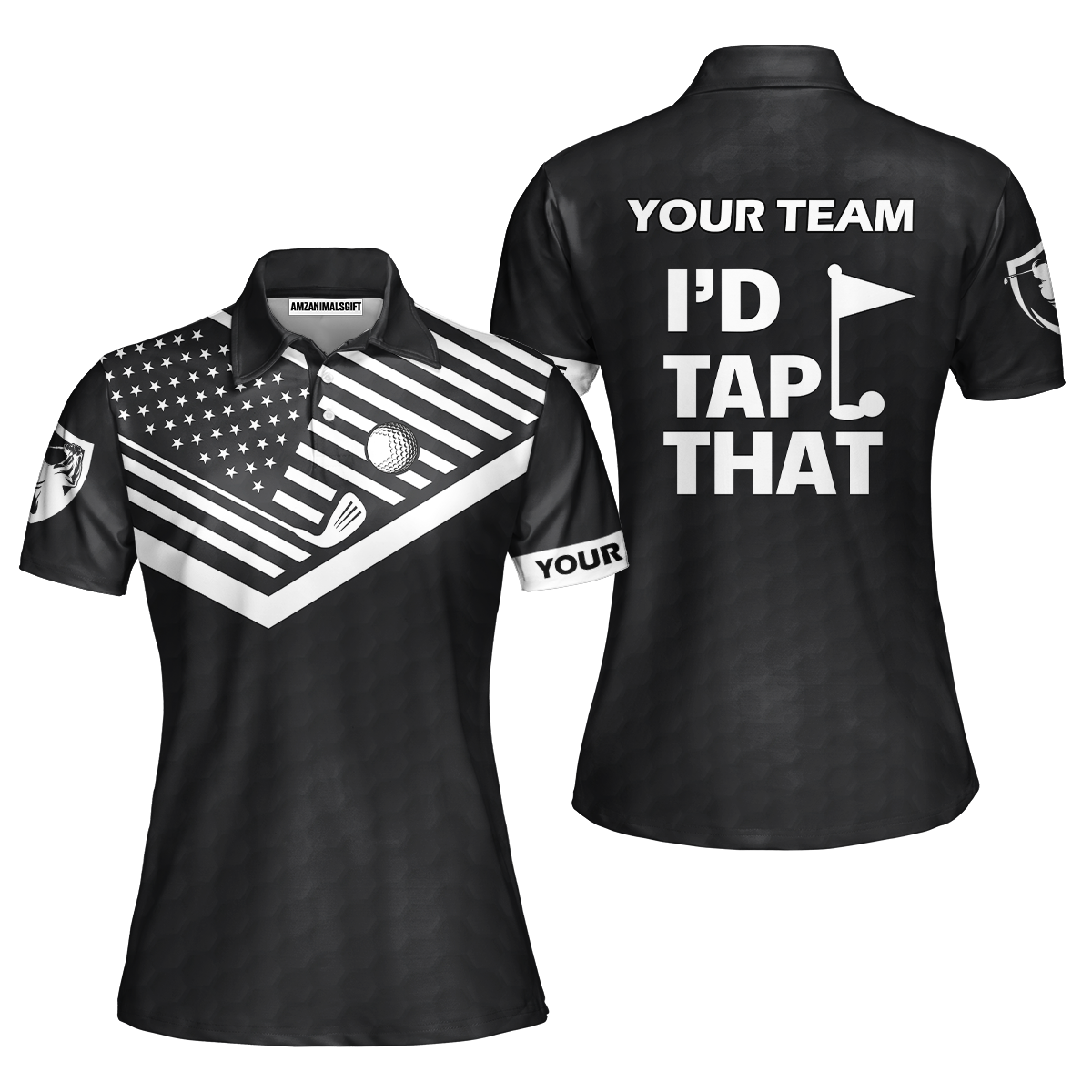 Personalized Golf American Flag Golf Women Polo Shirt, I'd Tap That Golf Custom Shirt For Golf Players, Gift For Golfers