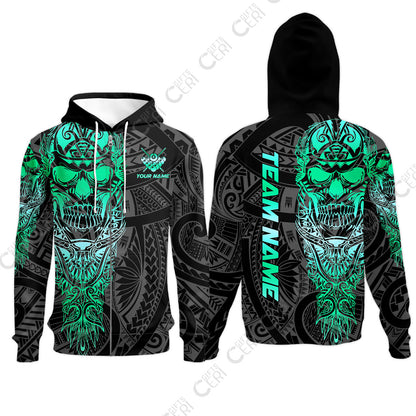 Customized 8 Ball Pool Zip Hoodies, 8-Ball Billiard Ethnic Tribal Style Pattern, Billiards Jerseys