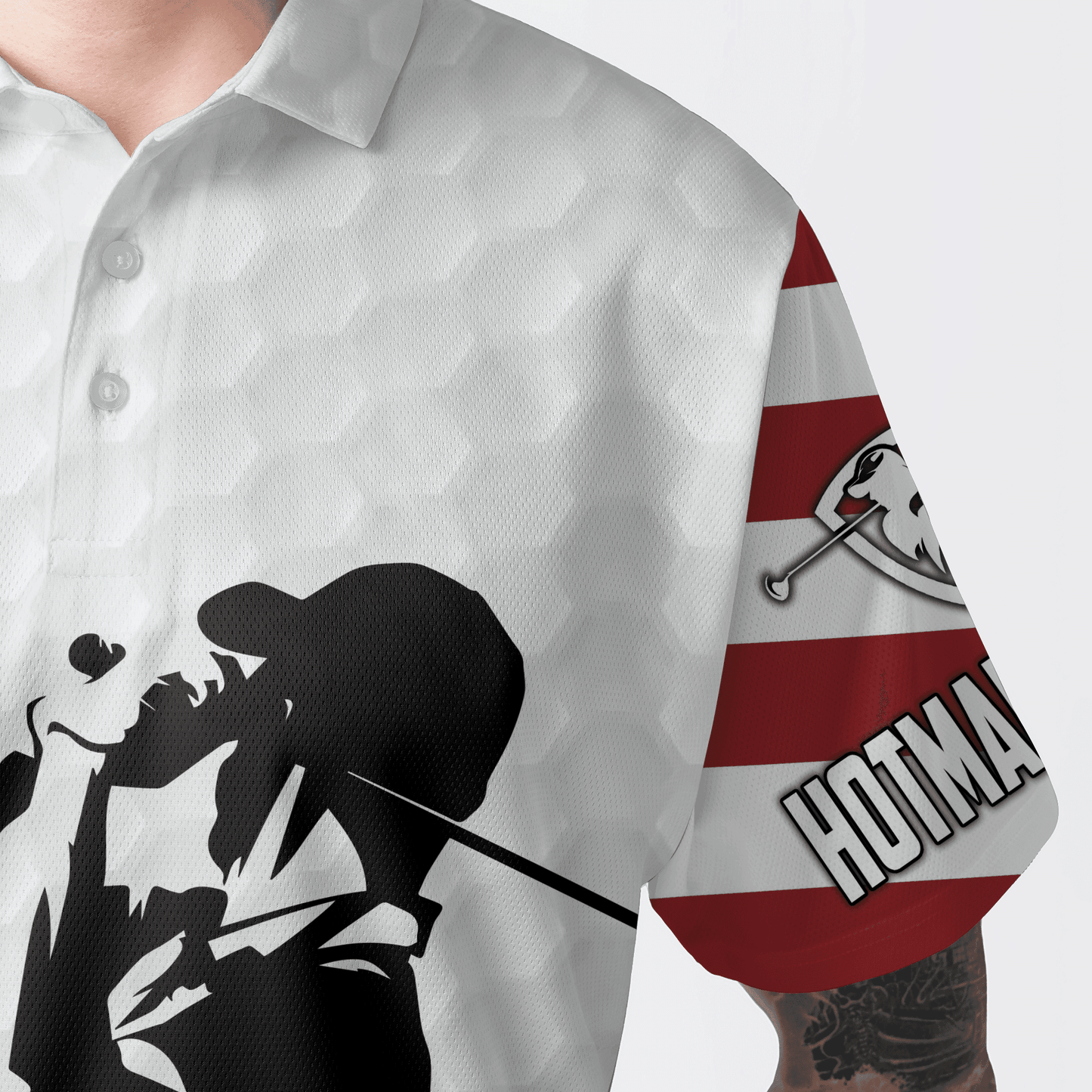 American Flag 4th of July Custom Name Golf Men Polo Shirt - American Flag Apparel - Personalized Gift For Golf Lover, 4th Of July, Him, Husband - Cerigifts