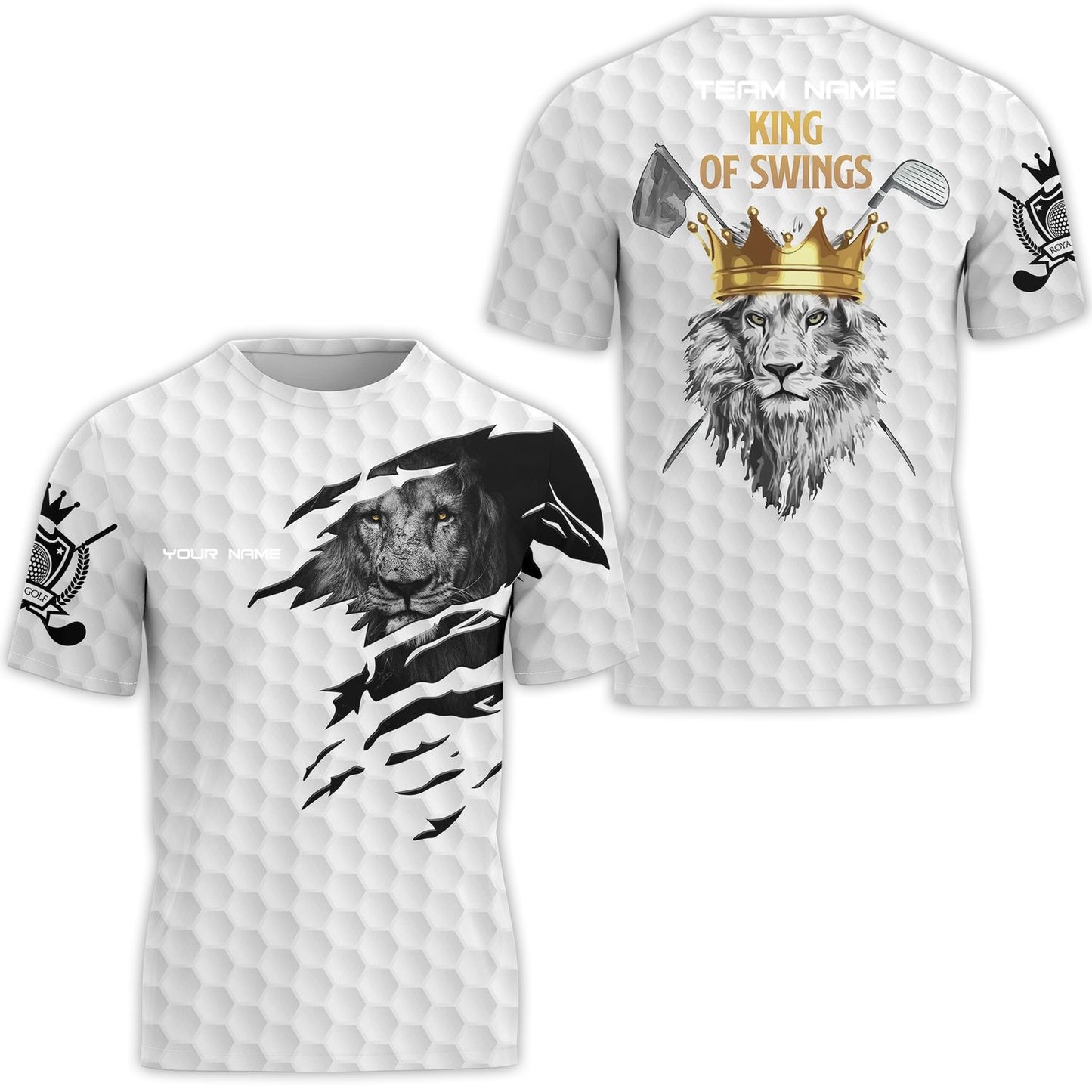Personalized King Of Swings Lion Golf T-Shirt, I'd Tap That Golf Custom Shirt For Golf Players, Gift For Golfers