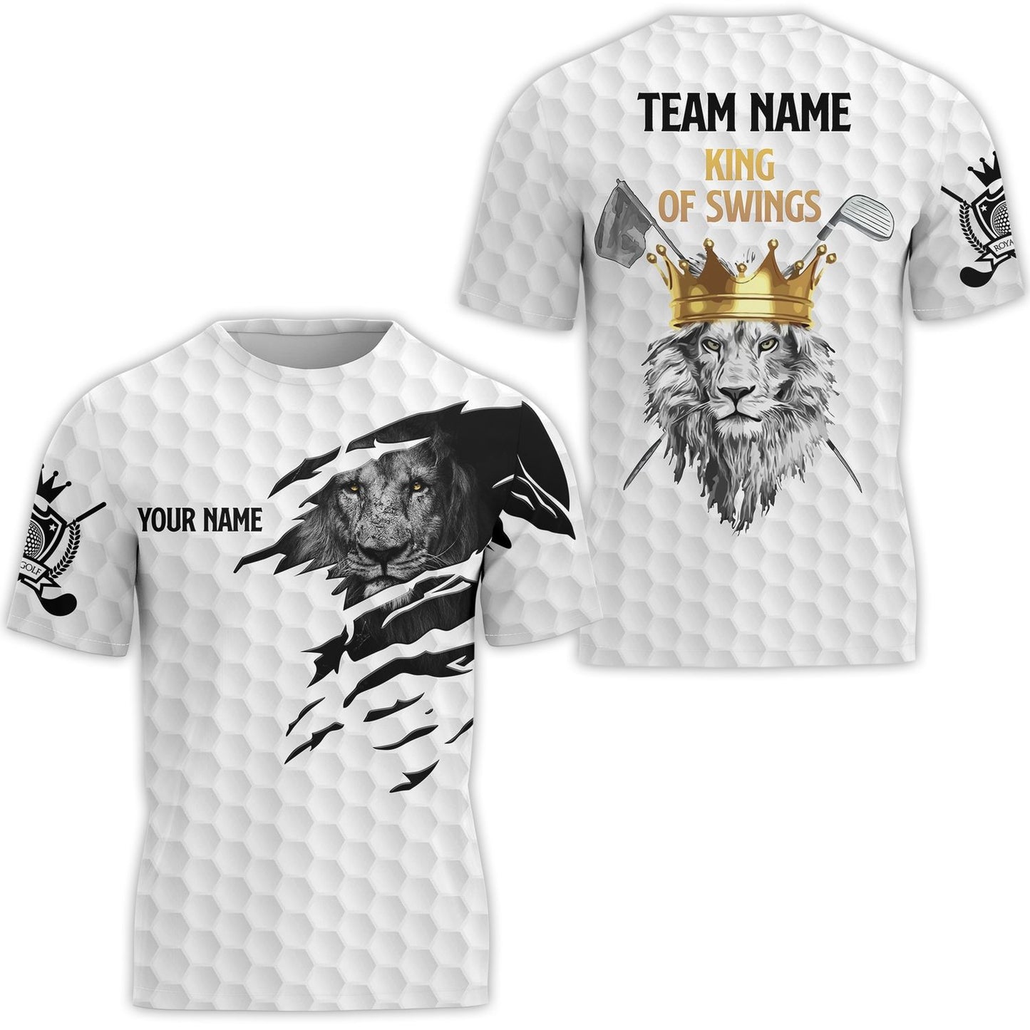 Personalized King Of Swings Lion Golf T-Shirt, I'd Tap That Golf Custom Shirt For Golf Players, Gift For Golfers