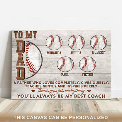 Baseball Wall Decor For Father’s Day Gift Dad Who Loves Baseball, Custom Family Wall Art For Thanksgiving, Christmas