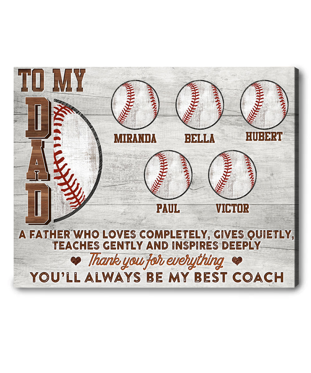 Baseball Wall Decor For Father’s Day Gift Dad Who Loves Baseball, Custom Family Wall Art For Thanksgiving, Christmas