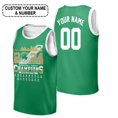 Boston American Basketball 2024 Playoff Final Champions Customized Tank Top Jersey Shirt For Boston Basketball Fans - AOP