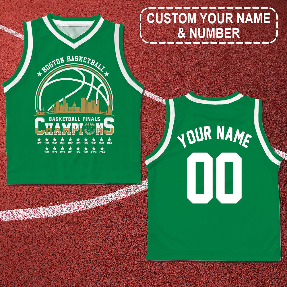 Boston American Basketball 2024 Playoff Final Champions Customized V-neck Tank Top Jersey For Boston Basketball Fans - AOP