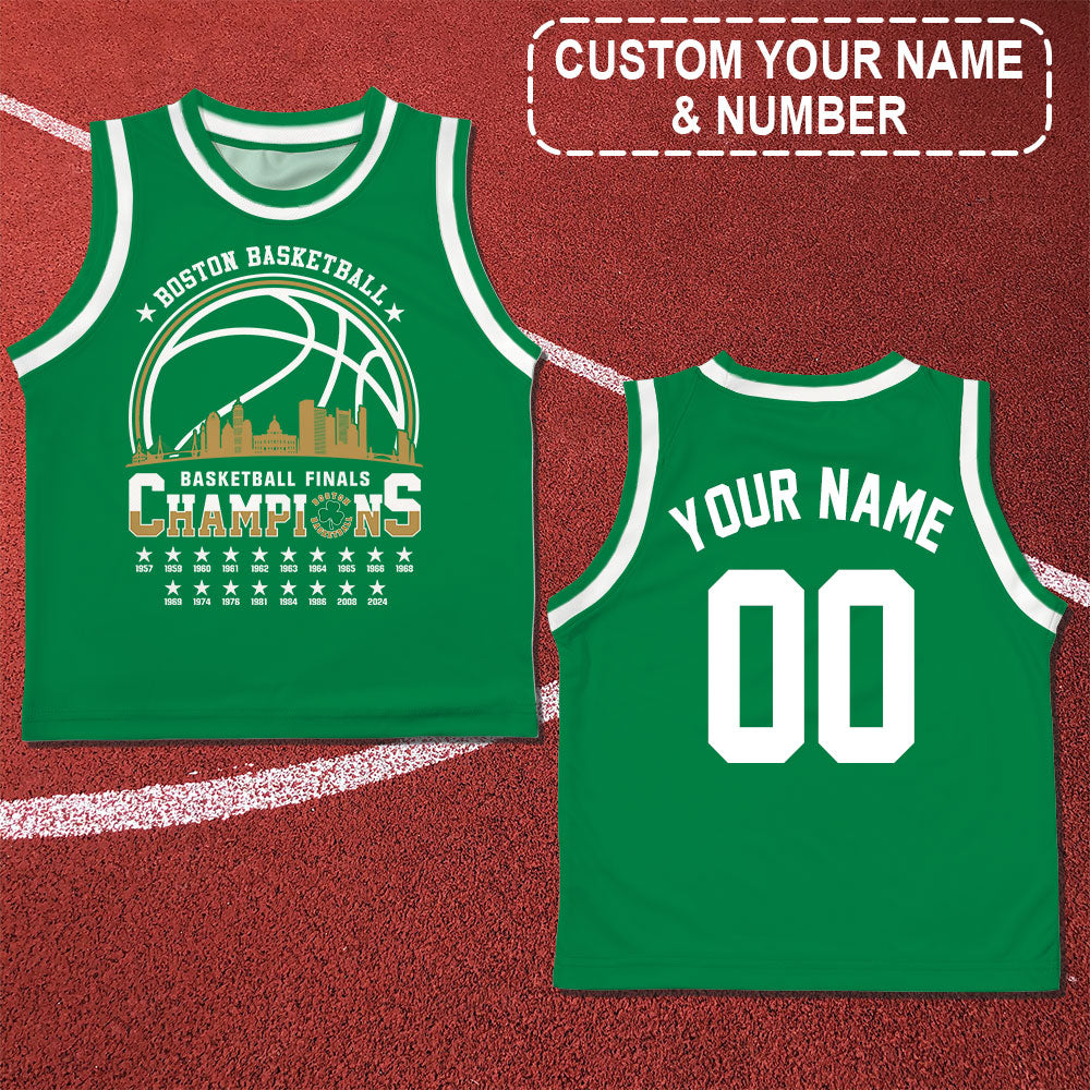 Boston American Basketball 2024 Playoff Final Champions Customized V-neck Tank Top Jersey For Boston Basketball Fans - AOP