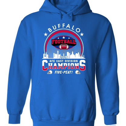 Buffalo Football 2024 AFC East Champions Skyline Sweatshirt, Conquered The East Champs Sweatshirt, Buffalo Football Fan Gifts