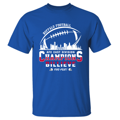 Buffalo American Football 2024 AFC East Champions Skyline Billieve Hoodie, Buffalo Conquered The East Champs Hoodie