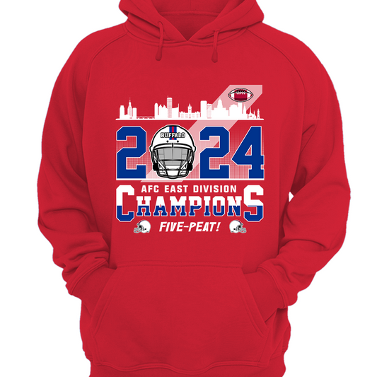 Buffalo Football 2024 AFC East Champions Hoodie, Conquered The East Champs Hoodie, Buffalo Football Fan Gifts
