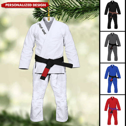 Personalized Jiu Jitsu Uniform Flat Acrylic Ornament, Meaningful Ornament Gifts For Jiu Jitsu Lovers, Son, Daughter