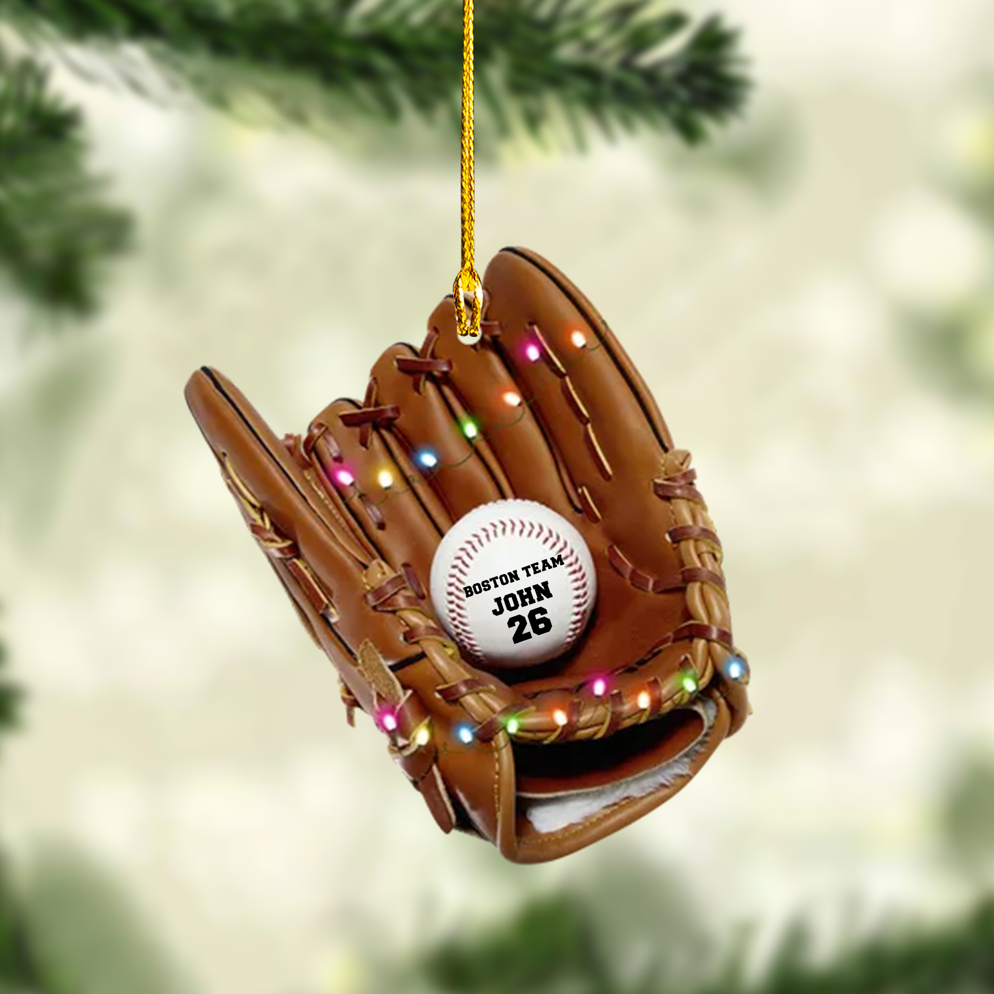 Personalized Baseball Gear Catcher's Mitt Acrylic Ornament,  Custom Christmas Ornament Gift For Son, Daughter, Grandson