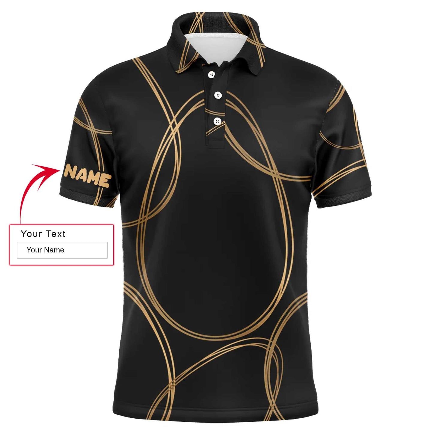Custom Easter Men Polo Shirt - Black Gold Egg Pattern Golf Men Polo Shirt - Perfect Polo Shirt For Men, Golfers - Cerigifts