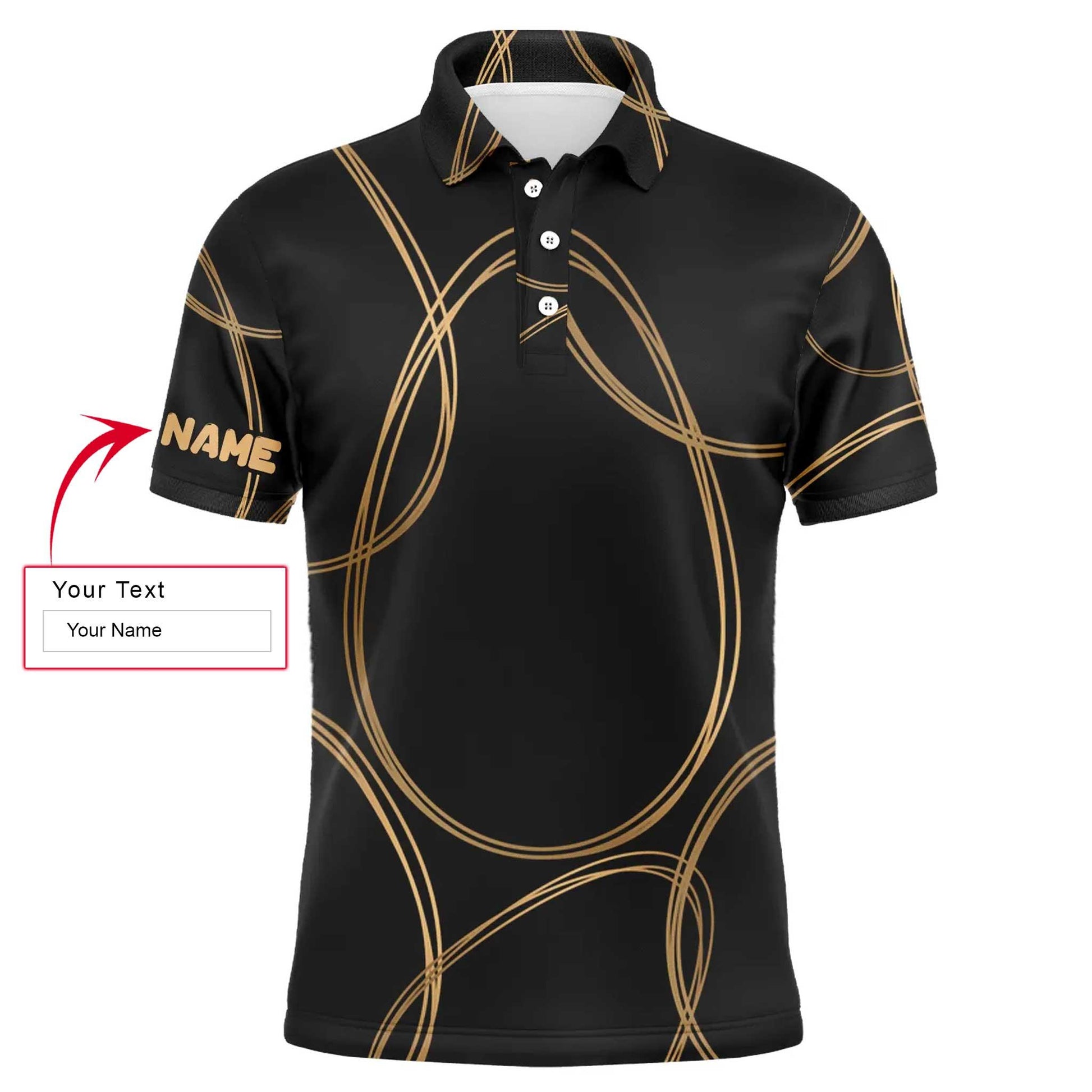 Custom Easter Men Polo Shirt - Black Gold Egg Pattern Golf Men Polo Shirt - Perfect Polo Shirt For Men, Golfers - Cerigifts