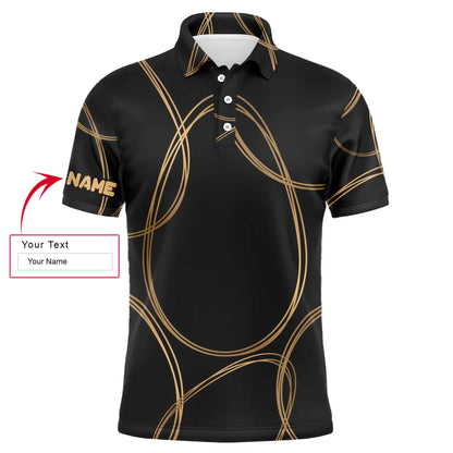 Custom Easter Men Polo Shirt - Black Gold Egg Pattern Golf Men Polo Shirt - Perfect Polo Shirt For Men, Golfers - Cerigifts