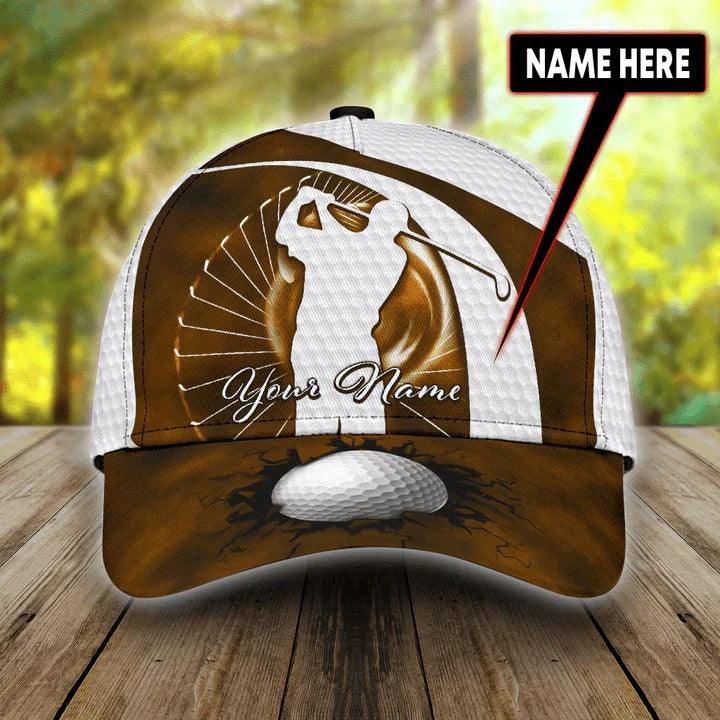 Customized Name Goft Classic Cap, Personalized Name Golf Classic Cap, Golf Brown Color Golf For Men - Perfect Gift For Golf Lovers, Golfers - Cerigifts