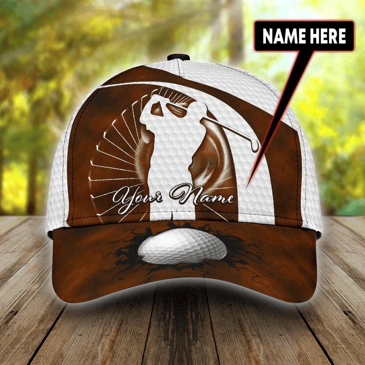 Customized Name Goft Classic Cap, Personalized Name Golf Classic Cap, Golf Brown Color Golf For Men - Perfect Gift For Golf Lovers, Golfers - Cerigifts