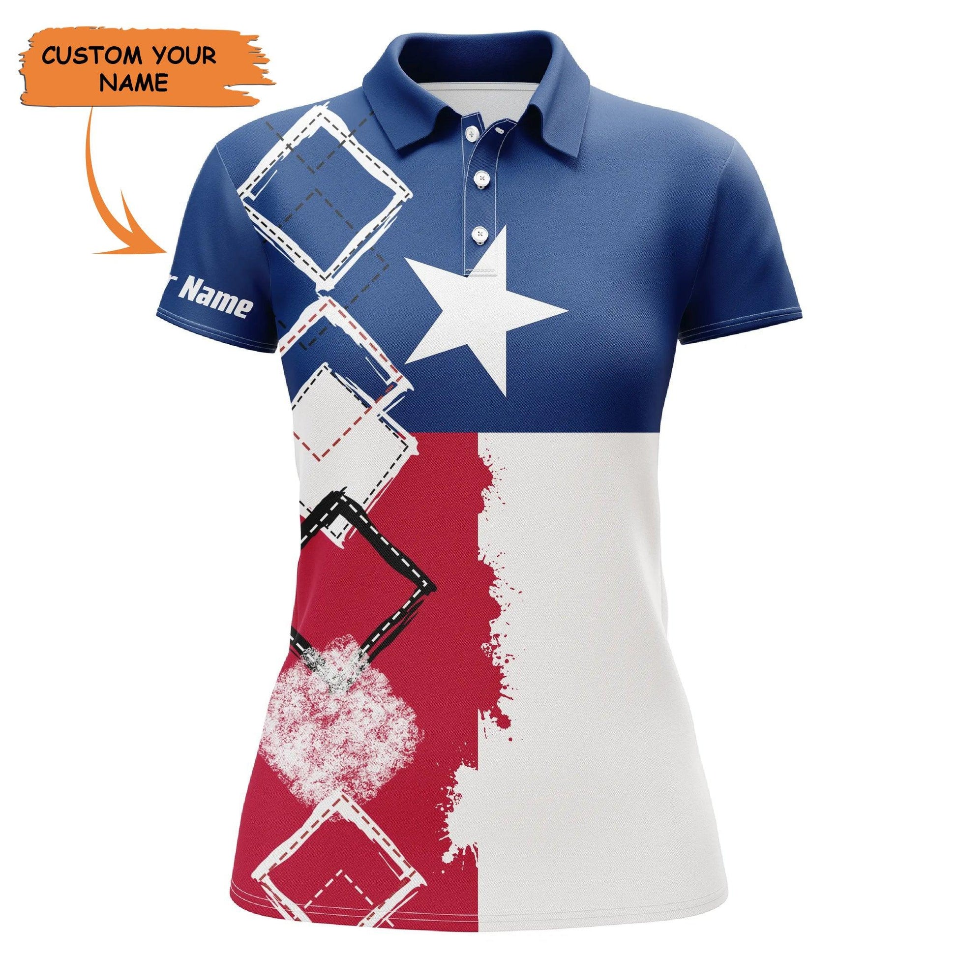 Customized Name Golf Women Polo Shirts, Texas Flag Patriot Personalized Women Golf Polo Shirts - Perfect Gift For Ladies, Golf Lovers, Golfers - Cerigifts