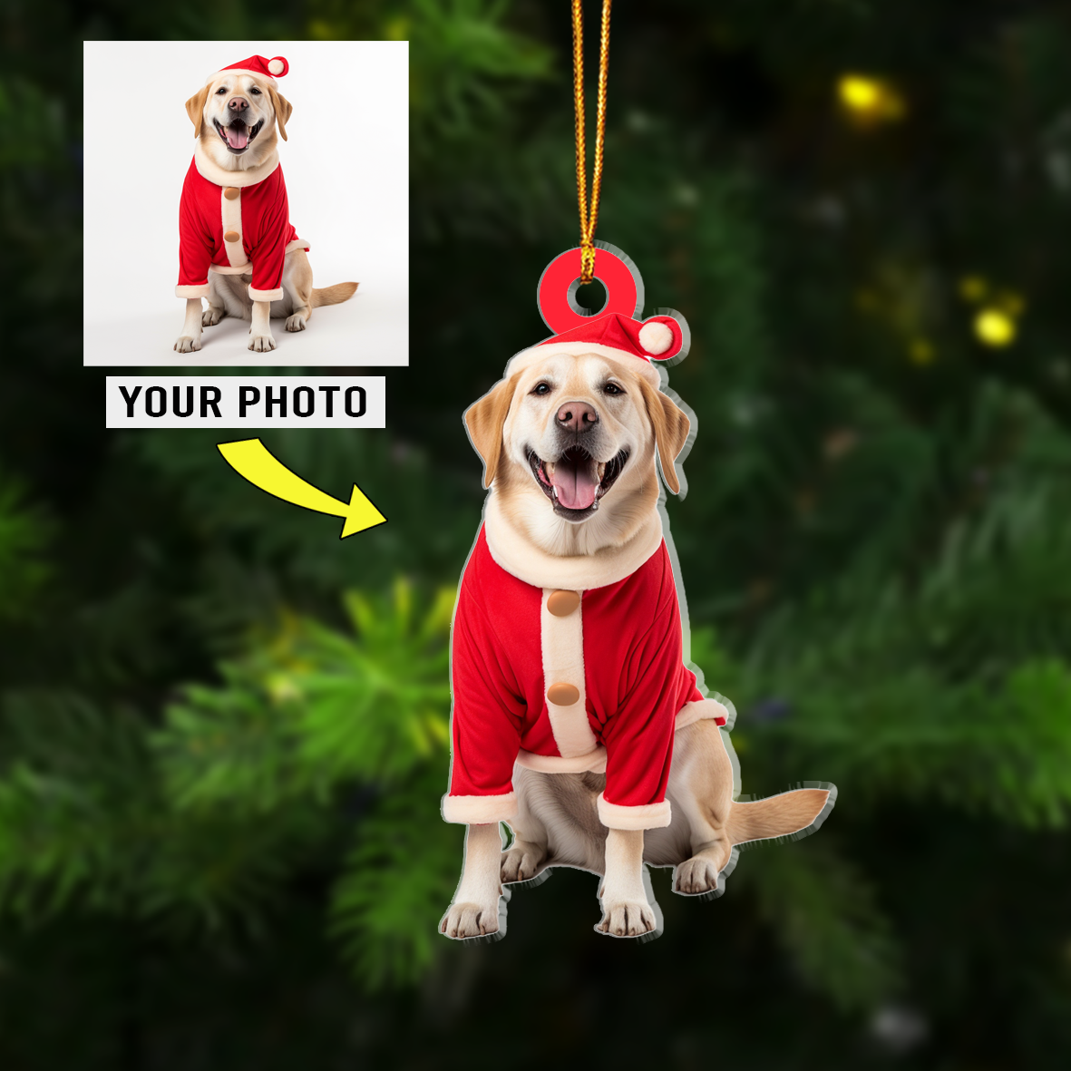 Customized Photo Dog Acrylic Ornaments, Meaningful Christmas For Dog Mom Dad