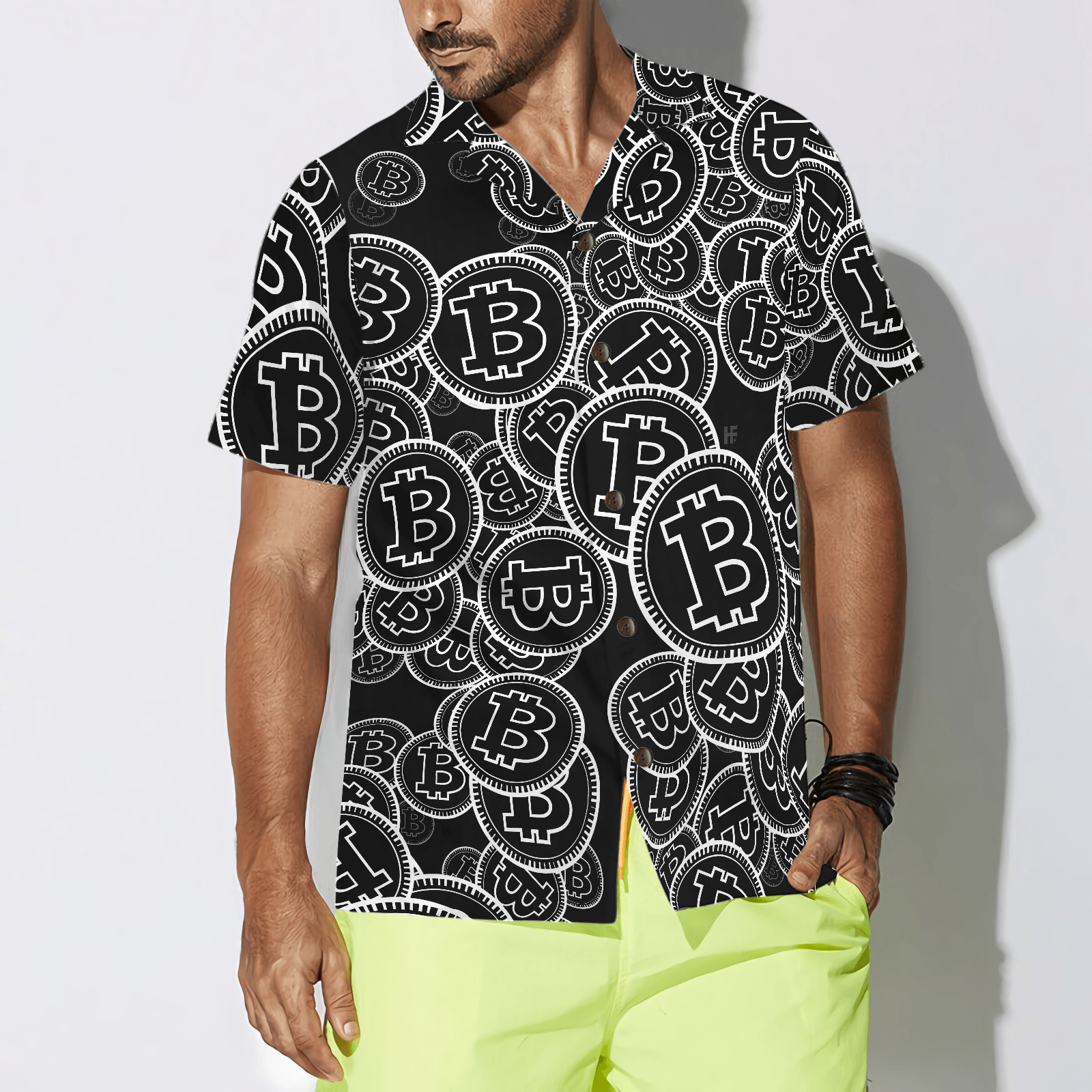 Digital Bitcoin Crypto Aloha Hawaiian Shirt For Summer, Colorful Hawaiian Shirt Outfit For Men Women, Gift For Friend, Team, Family - Cerigifts